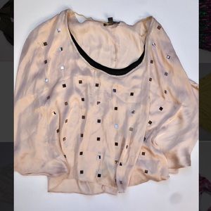 Silky top with trendy mirrors